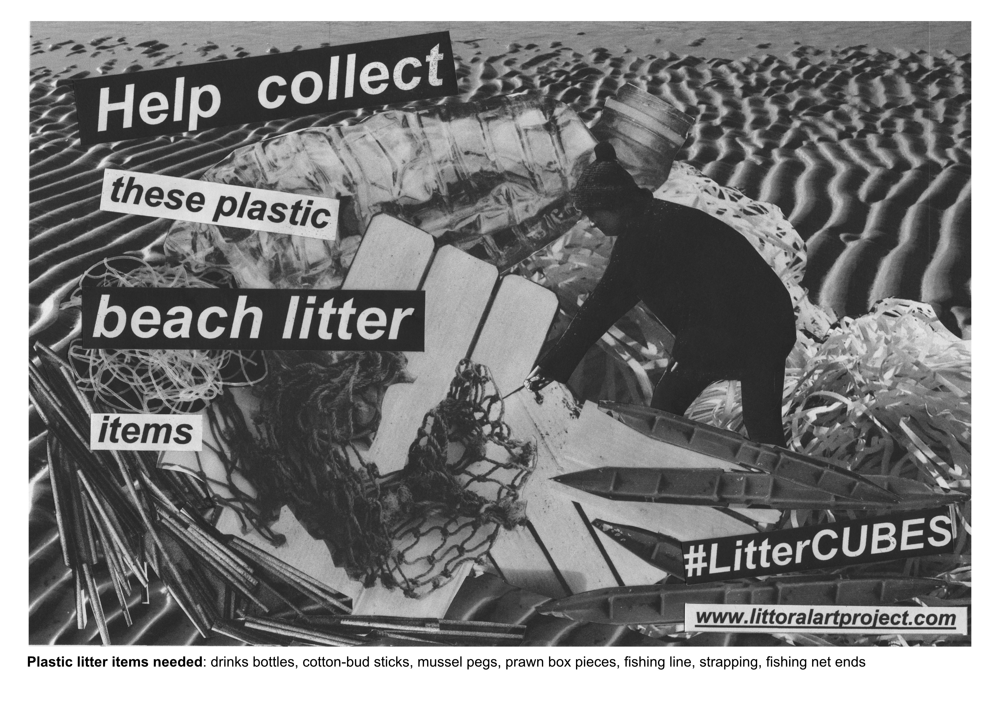 Landscape poster with list of litter items